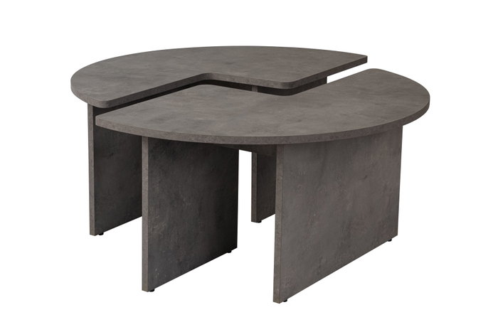 Nordure Moira Mesa de Café Redonda Gris Concreto Ø90 x 41 cm